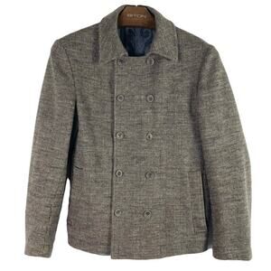 NWOT ALTEA Blazer Jacket Men EU 48 ITALY Wool Plaid Grey Brown Double Breasted